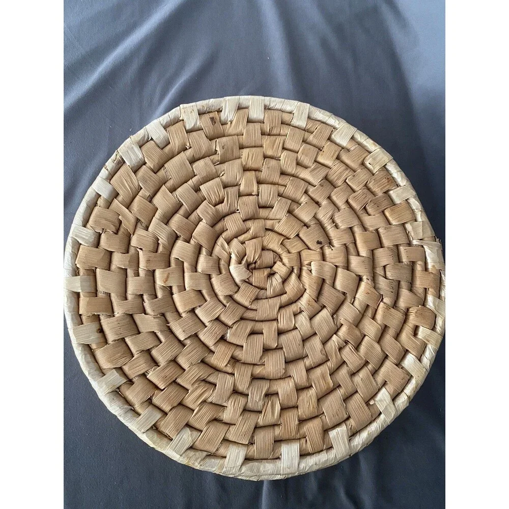 Woven Rattan Wicker 12” Round Place Matt Set Of 4 Straw Boho Table Setting Decor